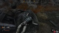 At the bottom, you’ll find a corpse on a rock.