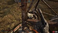 Go over to the back left corner, climb the log onto the plank, and open the bag.