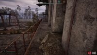 Follow this to the left where you’ll find some broken stairs leading to a door.