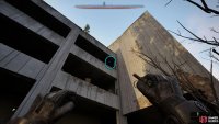 Now, throw a grenade into the corner of the top-right window to destroy the lock on the door.