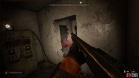 Going through the double doors will trigger another Bloodsucker fight. Bring it back to the room with the crawl space.