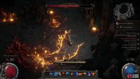 and stomps that summon persistent geysers of fire.