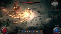 In addition to trivial melee attacks that are hardly worth mentioning, Jamanra can conjure various weapons that deal heavy damage, like an arching halberd,
