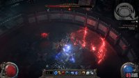 Throughout the battle, red mines will get placed in the arena. These pop up when triggered and cast a lightning spell.