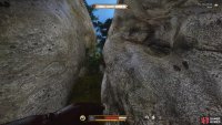 Jump between the gap to land below.