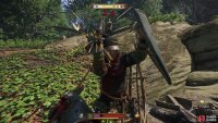 and defeat the bandits there - the armored one is the biggest threat, but you also need to keep him between you and the archers to avoid ranged attacks.