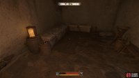 The first location is the privy near the small arena (where Hans is sat).