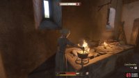 Head inside the kitchen and speak to the cook.