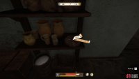 To the right of the door is a shelf containing bread.
