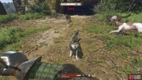 Look for the shield icon and parry the wolves.