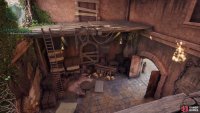 Sneak into the warehouse from this hole on the left.