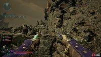 Keep climbing on the rocky outcrops.