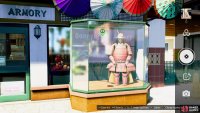 The samurai armor in the display case in front of the store is what you need.