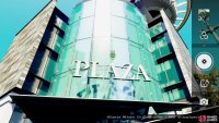Look up to spot this big PLAZA sign, which is what you need for the photo.