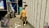 After he runs away, check around the other side of the building to find him.