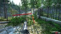 In the southeast corner, you’ll find a gap in the fence. Go through it and head left.