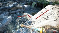 Here, you’ll find some rubble that you can use to reach the bottom.