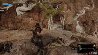 Go across the bridge into the cave.