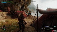 Defeat the enemies and then open the chest near the edge of the cliff, behind the left tent.