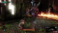 The Fire Slash hits in a large arc or a slam at long range.