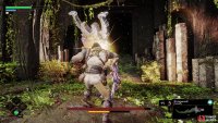 King Beltharun’s Saber Combo is three-to-four hits, and he can sneak in a thrust too.
