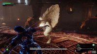 Aecides can use a multi-hit thrust attack with his spear.