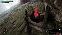 The Crow is directly above, accessed by dropping in the hole on the roof.