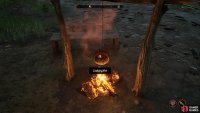 place it in the cooking pot outside,