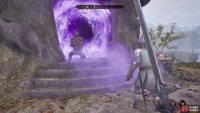 As you approach the guard and the portal, someone will come out.