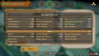You can see a list of potential skills with the press of a button.