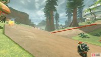 Opposite the food truck is a path leading to a speed ramp, take it.