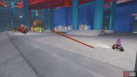 Go up the ramp to reach the bottom floor and then take a right after the food truck.