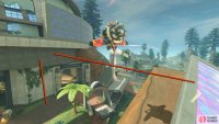 Fly into the wall to stop momentum and then head right toward the incline roof.