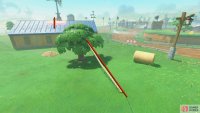 Turn right again after the corner and use the wire attached to the tree to reach the roof.