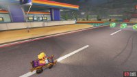 From the starting flag, take the green road to your left onto the main road and then take a right.