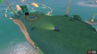 The panel will opposite the green pipe as you land.