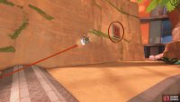 Use the small ramp near the panel and wall-run on to the panel.