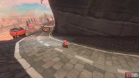 At the end of the track is a speed ramp and the panel, which is just before the ramp.