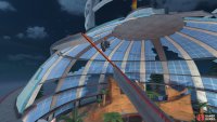 The outside rail at the top allows you to trick jump onto the upper rail.