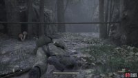 The northeastern exit is trapped with a trip-wire, which sends a swinging spiked log if you trigger it.
