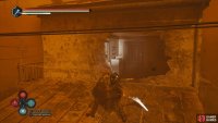 The survivor will be in the building with the hole in the wall.