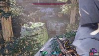 Use the nearby cliffs to glide over to the platform with the Locust container.
