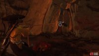 Use your grapple to clear an obstruction between some rocks,