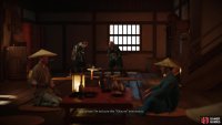 Eavesdrop on some Matsumae soldiers at the Red Crane Inn,