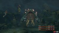 Geosgaeno will swallow a character once it gets enough attacks in