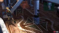 The opening to enter the ship is behind the stairs