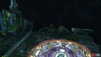 Go down these stairs in the back to appear in the same room again