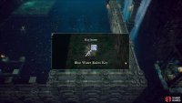 then descend to the lower level and loot a chest to obtain the Blue Water Ruins Key.