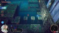 then do some platforming to reach some previously submerged stairs you can now descend.