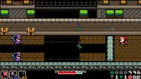 The moving platforms and laser enemies can be tough to navigate, but you want to go this way.